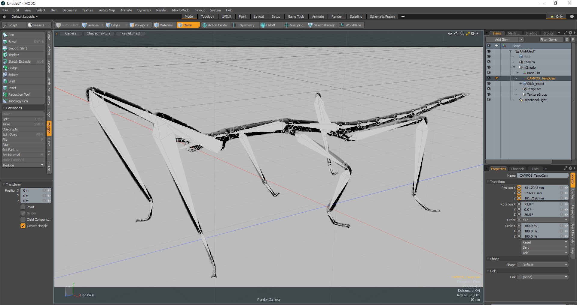 3D model stick insect green rigged - TurboSquid 1520307