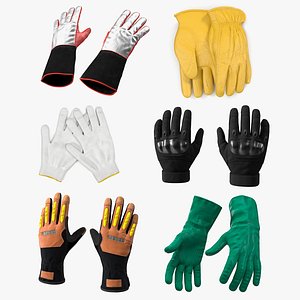 Work Gloves Collection 5 3D model