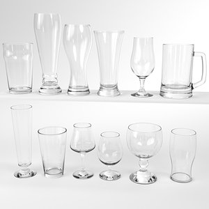 blender set beer glass 3D model