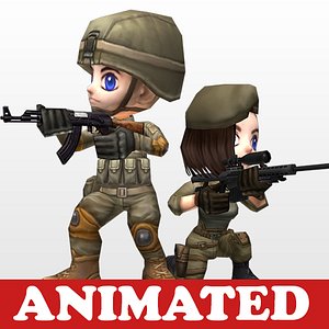 chibi soldier girl