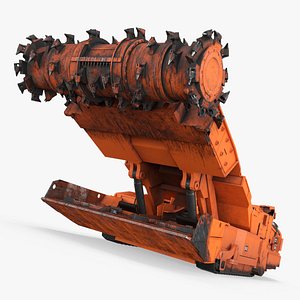 Electric Mining Crawler with Dual Drum Cutter Used Rigged 3D model
