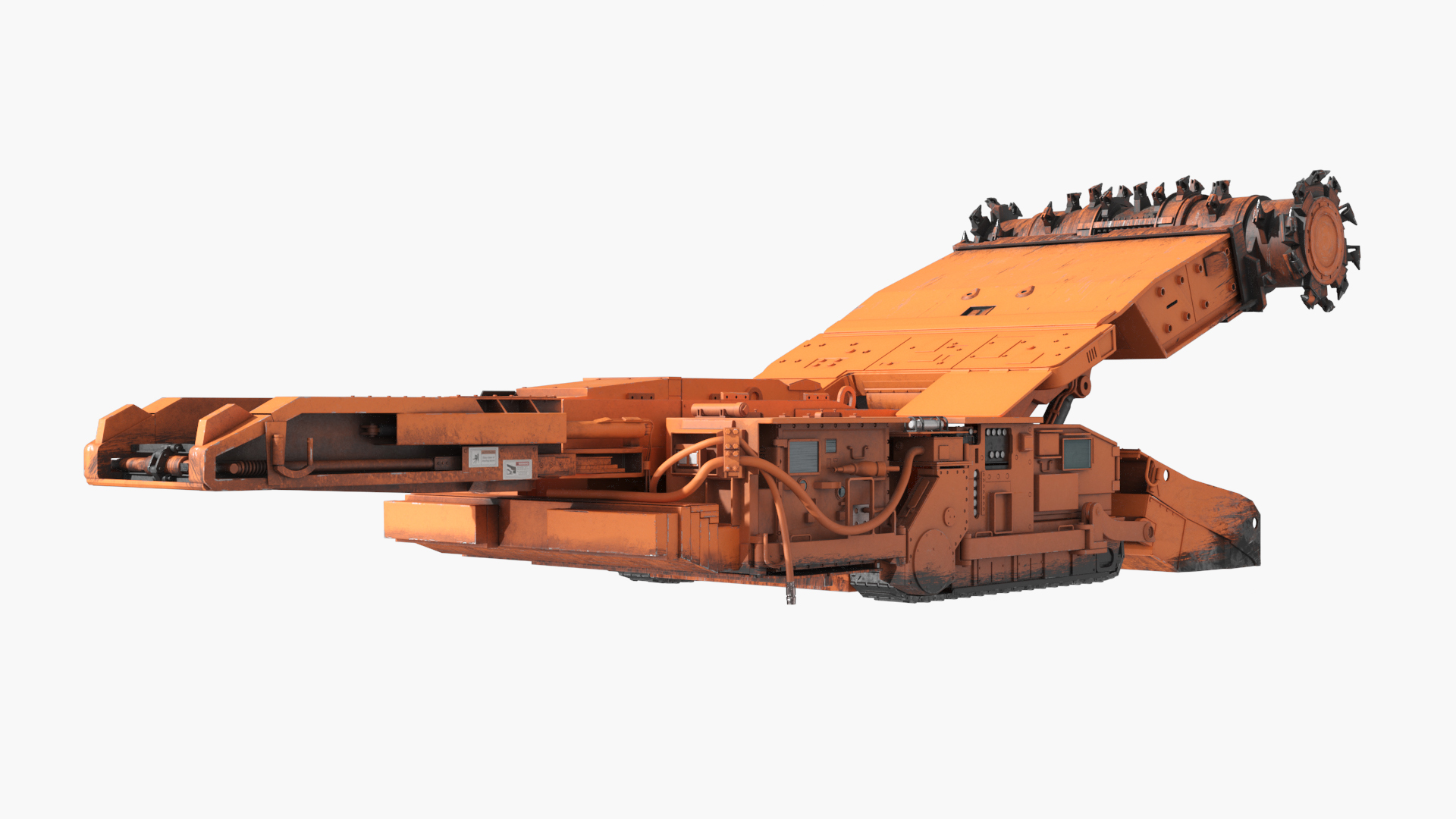Electric Mining Crawler With Dual Drum Cutter Used Rigged 3D Model ...