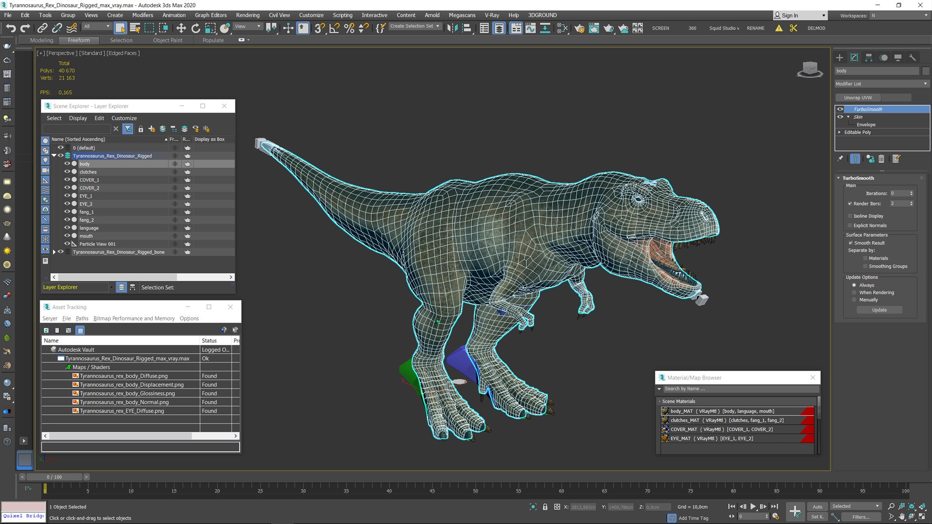 3D Model Tyrannosaurus Rex Dinosaur Rigged - TurboSquid 2382470
