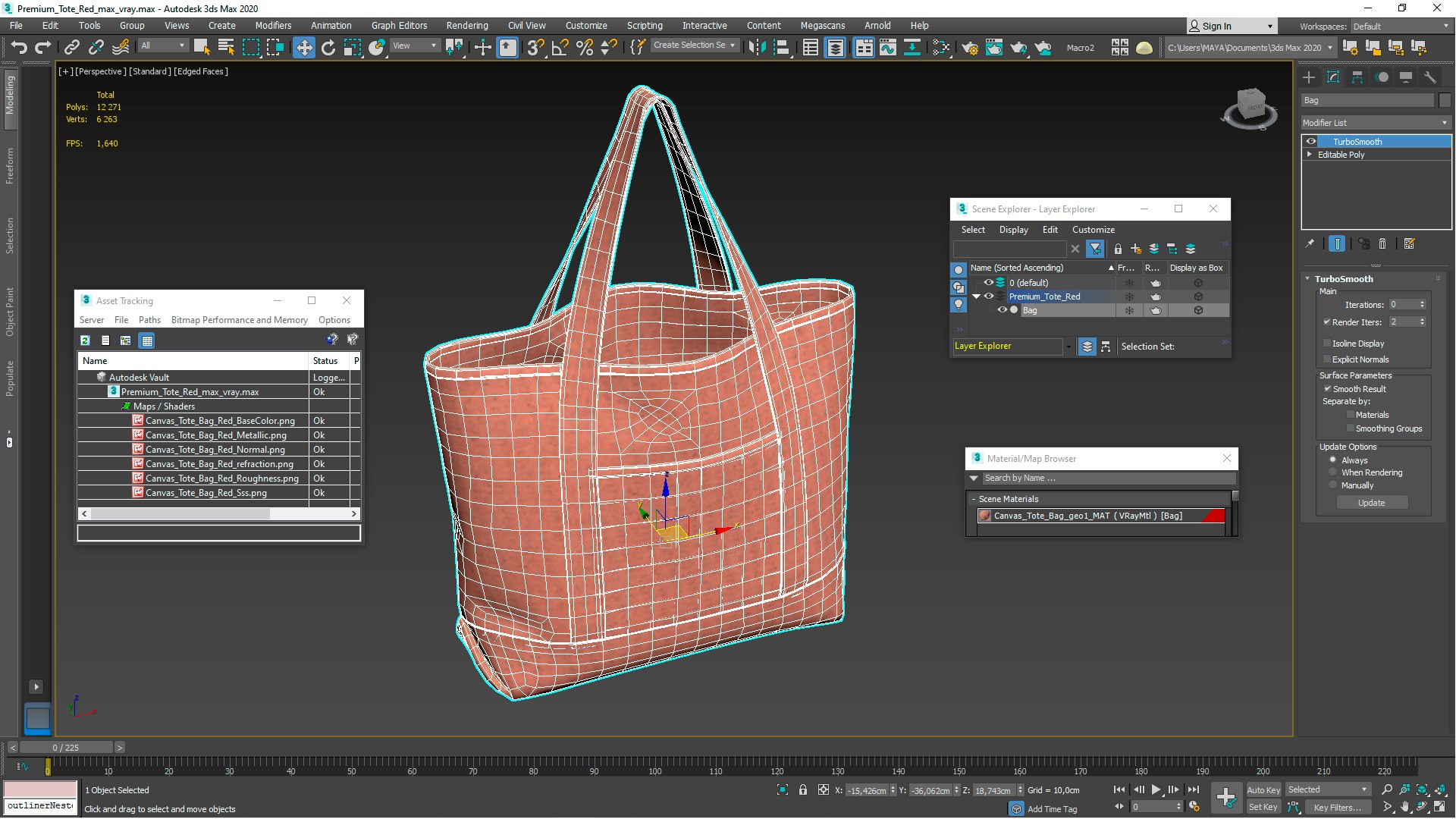 Premium Tote Red 3D Model - TurboSquid 2287602