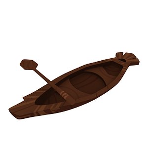 wood canoe 3D model