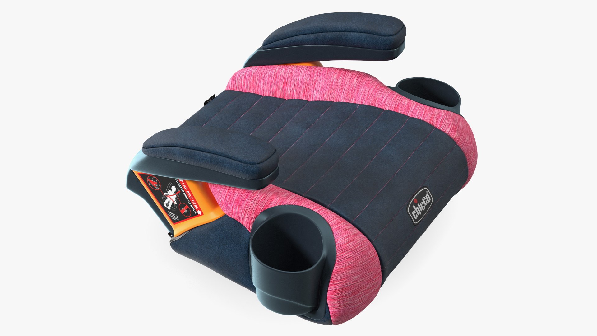 Chicco GoFit Backless Booster Car Seat Pink 3D model preview