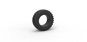 3D Diecast offroad tire 24 Scale 1 to 10