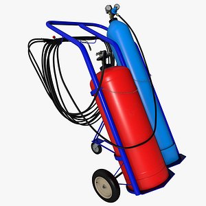 Oxygen and Propane Torch Welding Cart Set