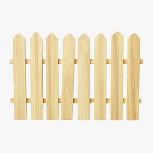 wooden fence segment tiled wood 3D model