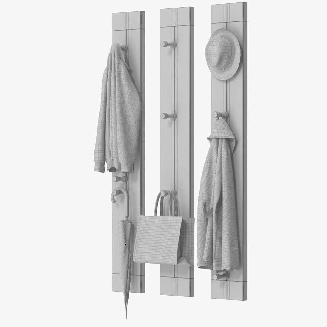 3D Pin Hang Coat Rack Model TurboSquid 1794669