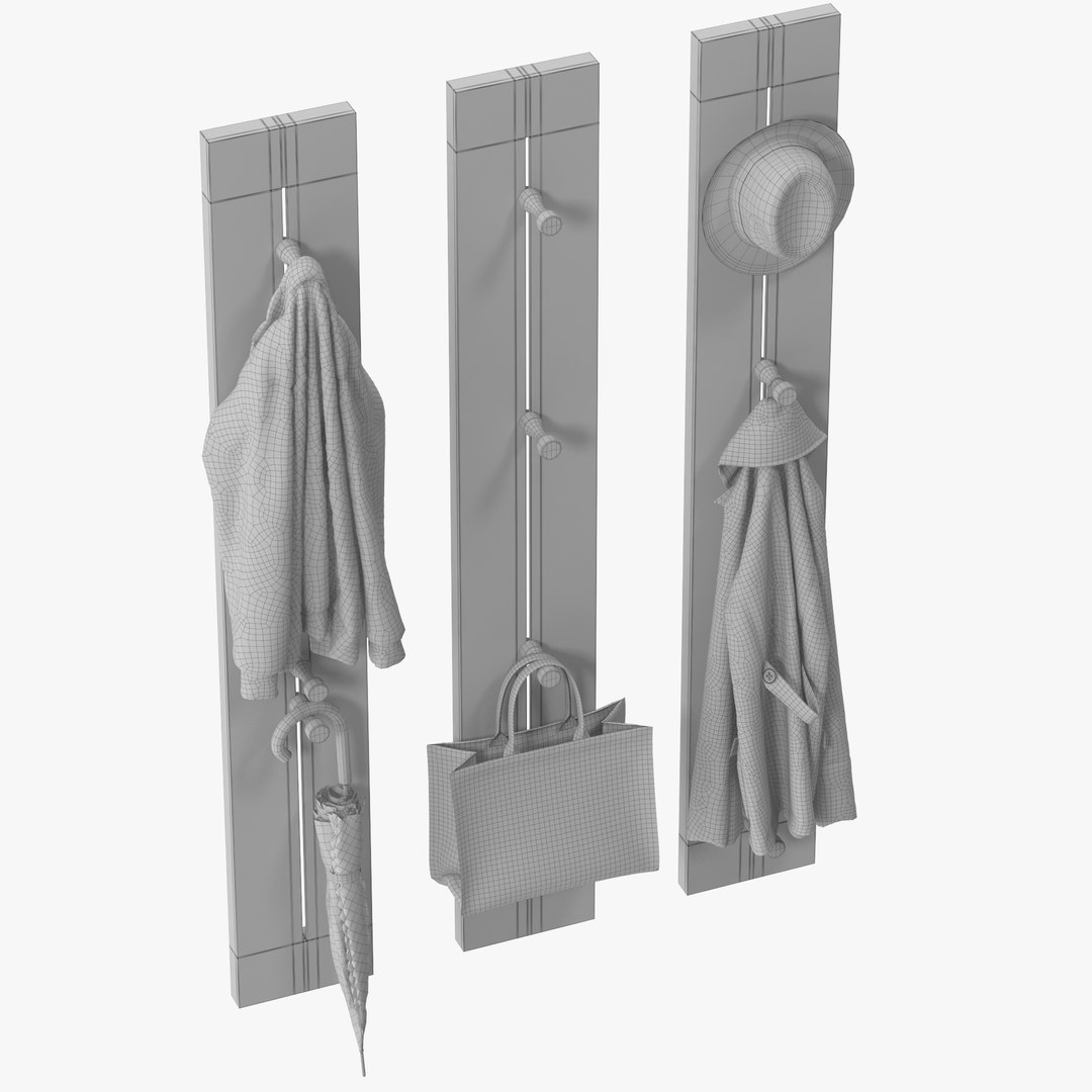 3D Pin Hang Coat Rack Model TurboSquid 1794669