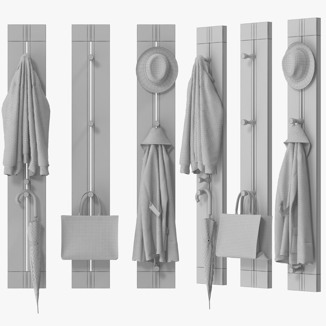 3D Pin Hang Coat Rack Model TurboSquid 1794669