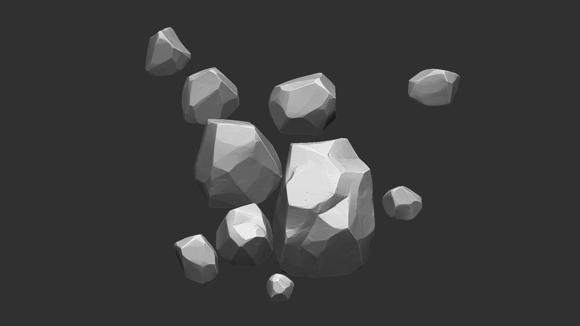 A Pile Of Small Stones Zbrush Sculpt 3D Model - TurboSquid 2052068