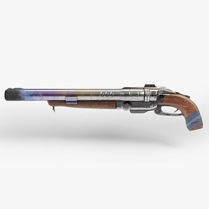 3D super double-barrel shotgun futuristic weapon of slayer da1