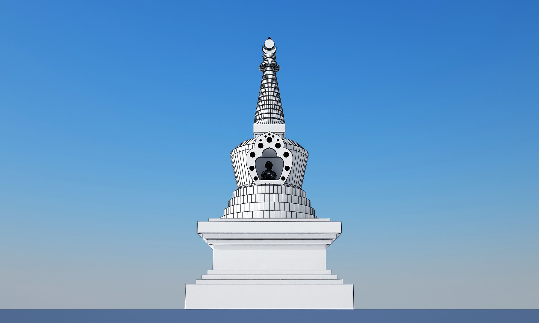 3D Stupa White - TurboSquid 1519983