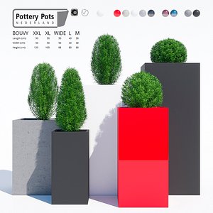 3D pots pottery model