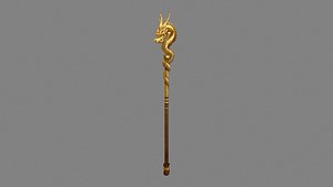 3D Cartoon Golden Dragon Cane