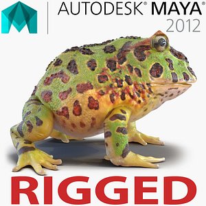 Pacman Frog Rigged for Maya