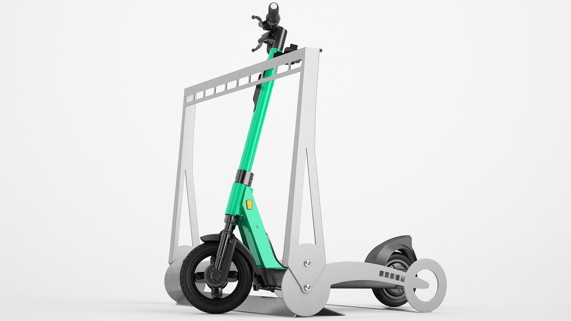 Scooter Parking Rack With Electric Scooter 07 3D - TurboSquid 2029331