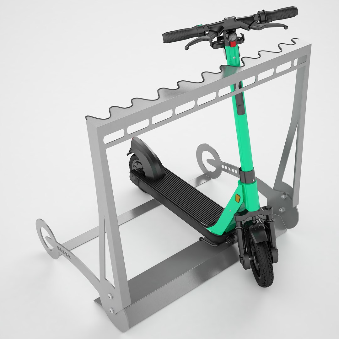 Scooter Parking Rack with Electric Scooter 07 3D - TurboSquid 2029331