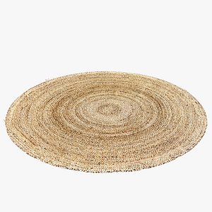 Hausattire Hand Woven Jute Braided Rug Round Natural Reversible Area