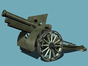 3dsmax french howitzer m1917a1