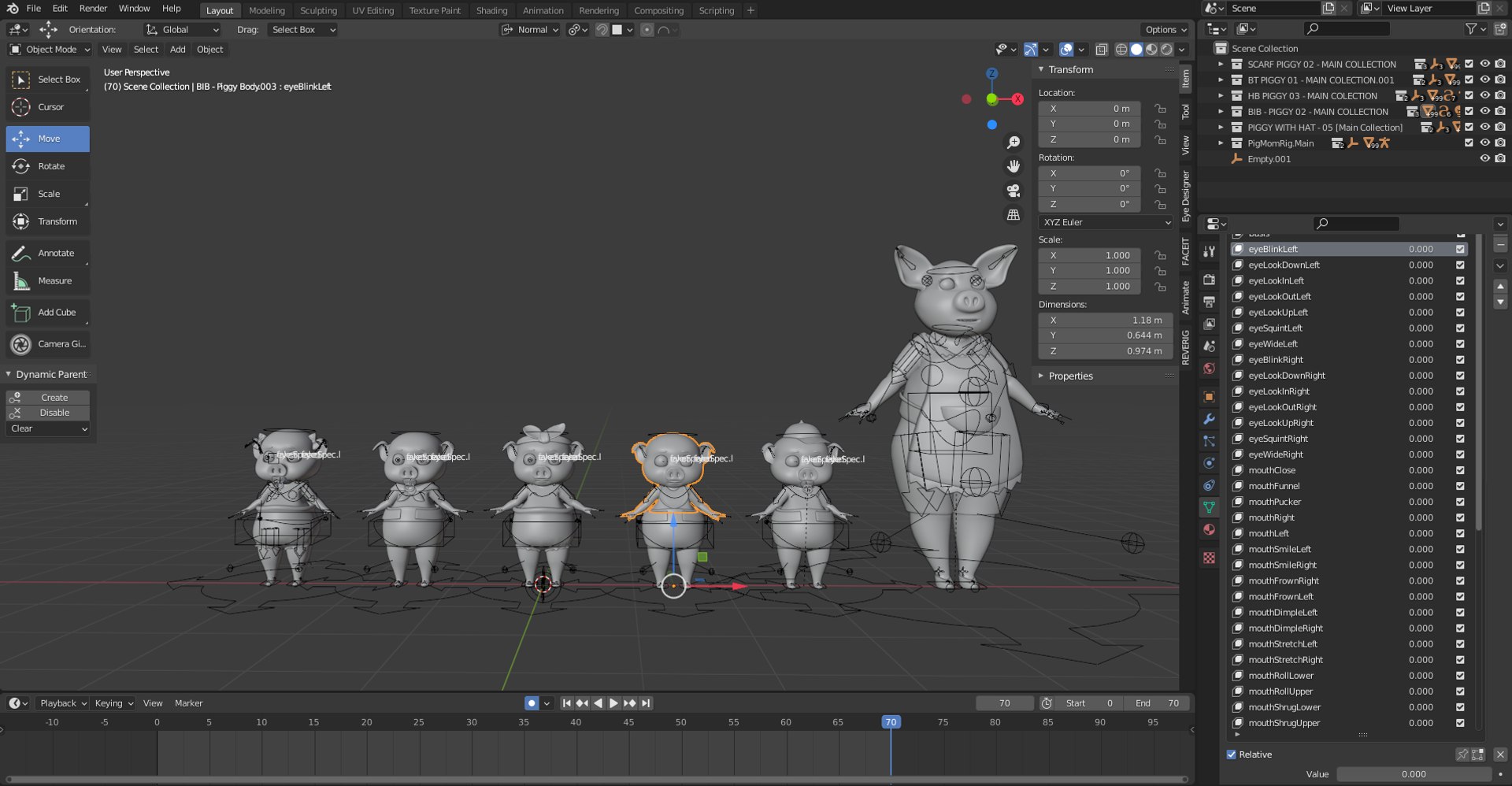 Cartoon Pig Family 3D Rigging Pack 3D Model - TurboSquid 1778538