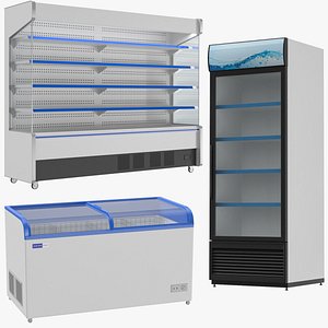 3D supermarket refrigerator freezer