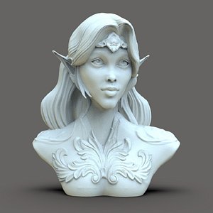 Young Elf Bust 3D model