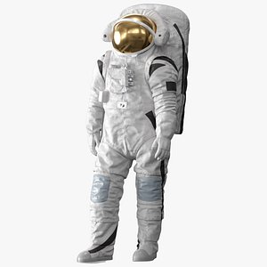 Modern Moon Spacesuit Empty Rigged for Cinema 4D 3D model