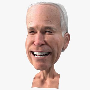 3D Cartoon Joe Biden Head Rigged model