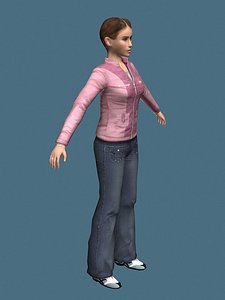 casual girl female medium 3d max