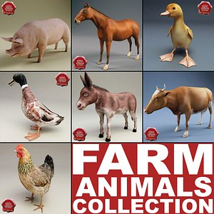 3d farm animals v3 model