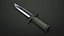 Post-apocalyptic Tactical Survival Knife Low-poly