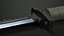 Post-apocalyptic Tactical Survival Knife Low-poly
