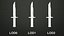 Post-apocalyptic Tactical Survival Knife Low-poly