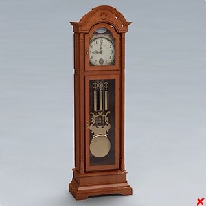 clock grandfather 3d max