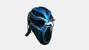 SciFi Ninja Mask A07 Blue Metal - Character Design Fashion model