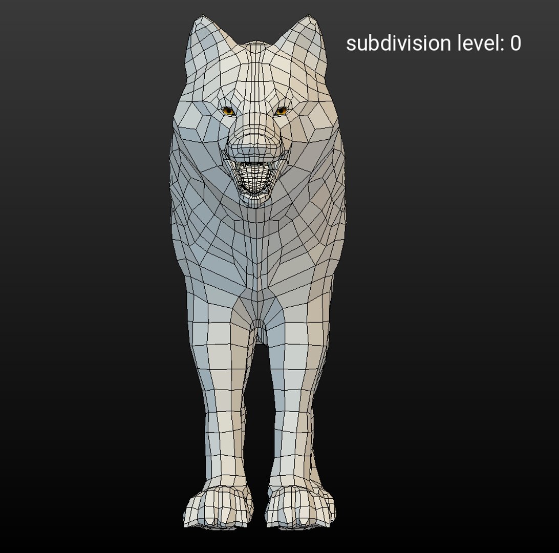 3d wolf model