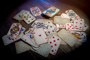 3D old playing cards model