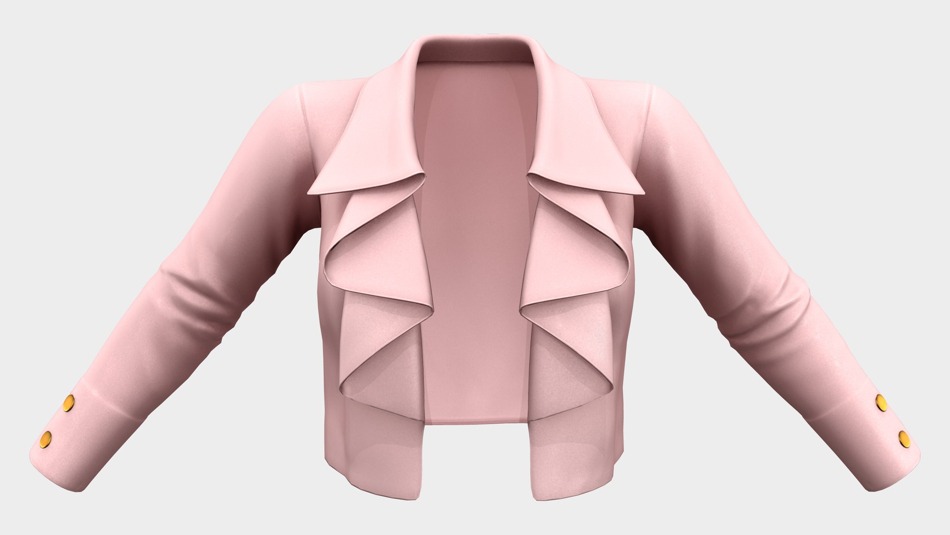 Pink Ruffled Front Jacket 3D Model - TurboSquid 2000883
