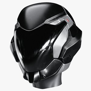 Black Sci-Fi Helmet 3D model