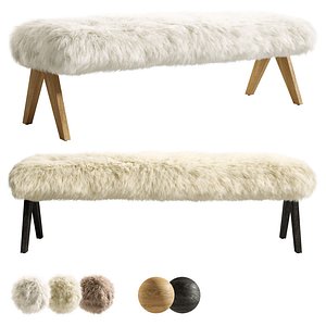 RH Jakob Sheepskin Bench 3D