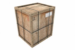 old wooden cargo crate 3D model