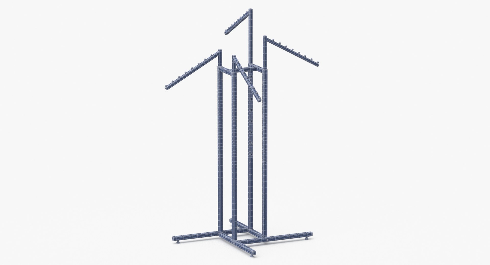 Clothing 4 Way Rack 02 Metal Black and White 3D model - TurboSquid 1965920