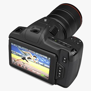 Modern Professional Camera Light On with Lens
