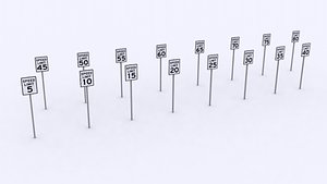 speed limit signs 3d model