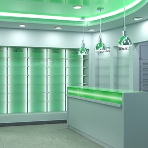 Drug Store Interior Green model
