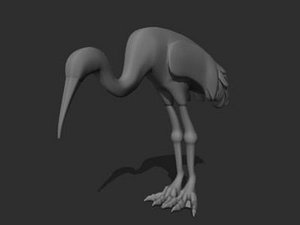 crane bird obj