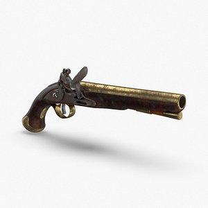flint-lock-pistol-dirty 3D model